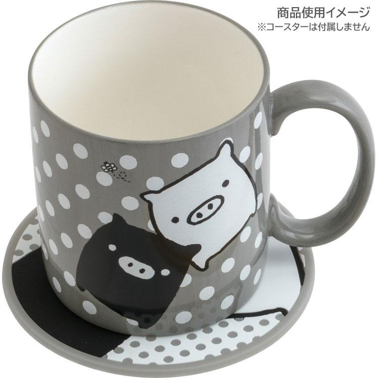モノクロブー マグカップ 陶器 レンジOK : キャラクター雑貨 ラフラフ