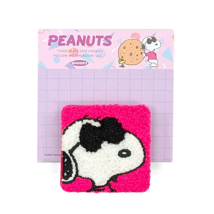 スヌーピー もこもこクリップ付メモ ピンク PEANUTS Petit collection