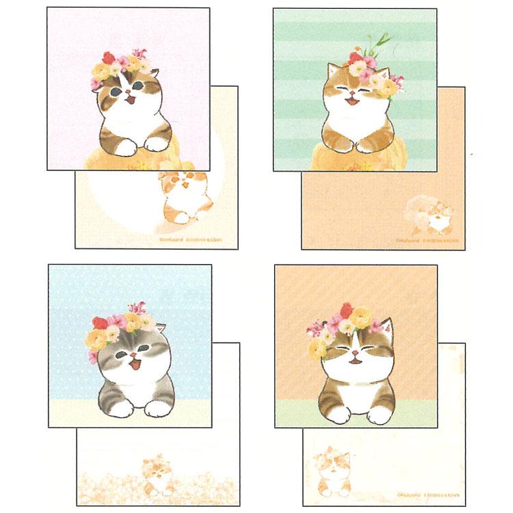 mofusand×日比谷花壇 窓あきスクエアメモ Bloom 043968 モフサンド ぢ