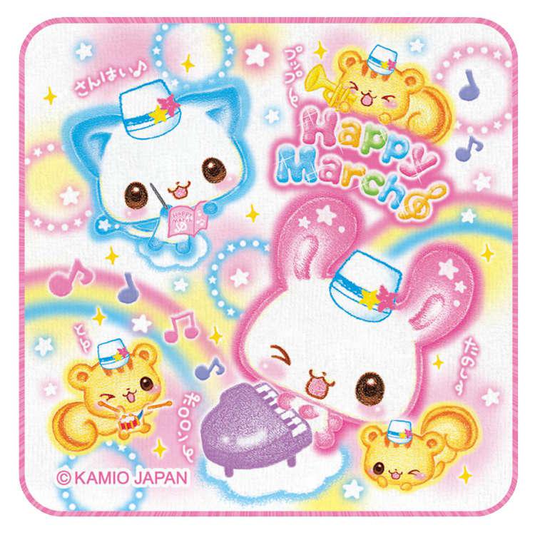Happy March ハンドタオル ミニタオル タオルハンカチ 手拭き