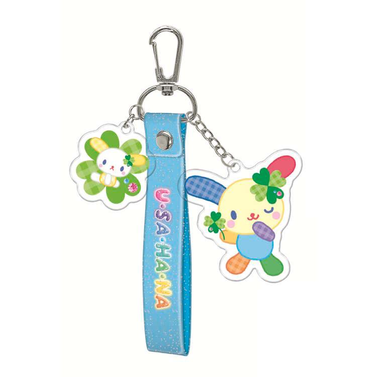 ウサハナ ラメタグキーホルダー Happy Clover Days バッグチャーム