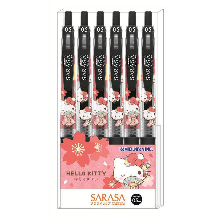ハローキティ SARASAボールペン6本セット 0.5mm 着物赤 ボールペン
