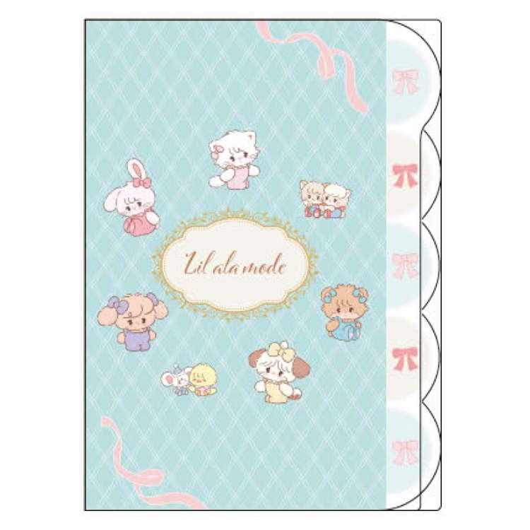 mikko illustrations ダイカットクリアファイル5P ミント 5ポケット