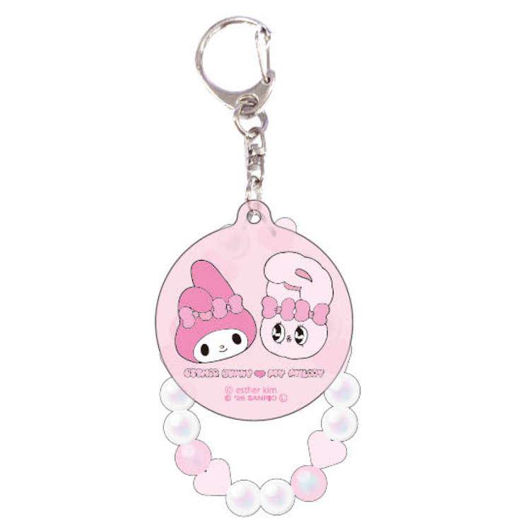 エスターバニー×マイメロディ ビーズ付きアクリルキーホルダー P