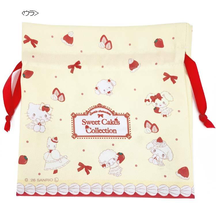 サンリオキャラクターズ リボンフラット巾着 ショートケーキ 277933