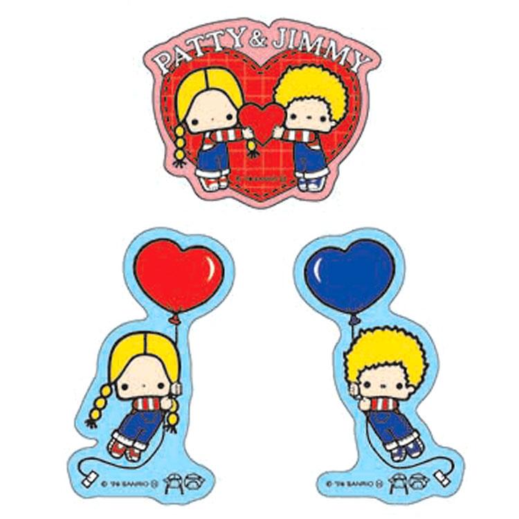 パティ&ジミー ステッカー3枚セット B 338124 アクティブ SANRIO