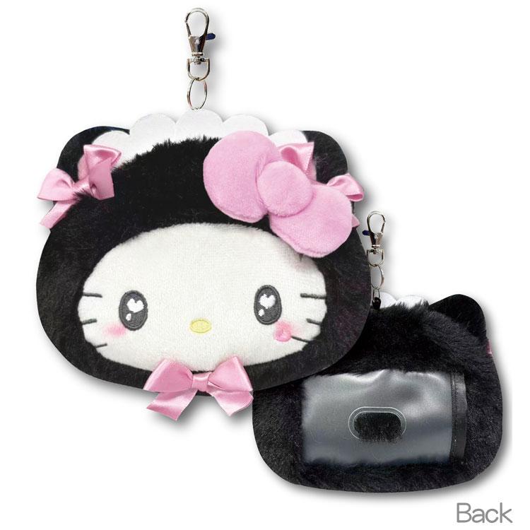 ハローキティ フェイスリールパスケース BK 168967 ねこねこメイド