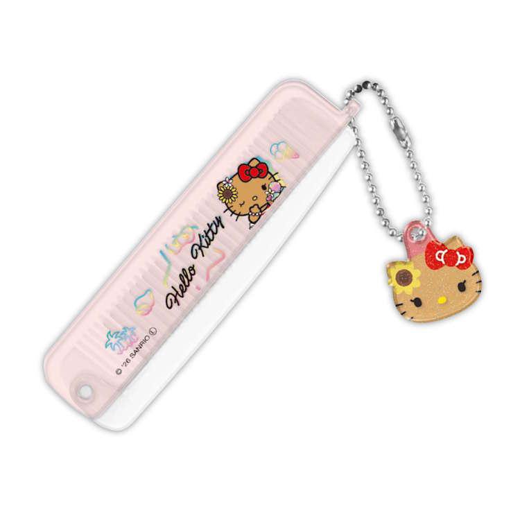 トロピカル　ハローキティ　サンリオ　平成レトロ　ヘアコーム　マスコット　激レア ハローキティ マスコット付きブラシ＆コーム レッド くし クシ ヘア