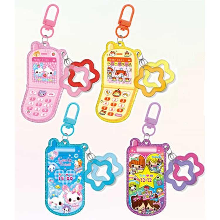 当時物／未使用／GAMEST 文房具キーホルダーセット　平成レトロ 中身はランダム】平成レトロファンシー シークレットガラケー風