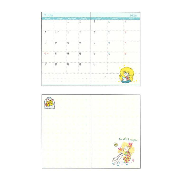 水森亜土 手帳 2026年スケジュール帳 2025年10月始まり・月間 B7