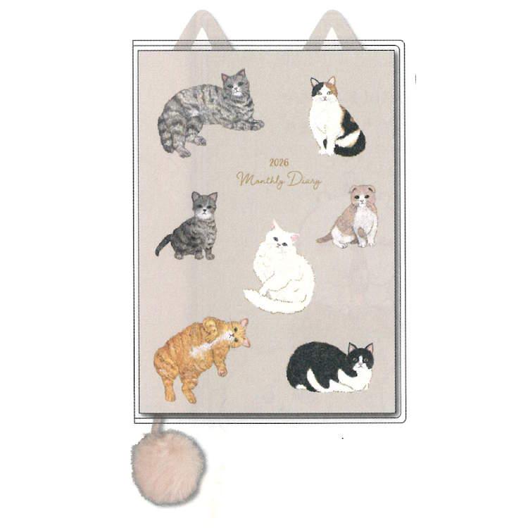 ダイカットネコ 手帳 2026年スケジュール帳 1000137361 2026年1