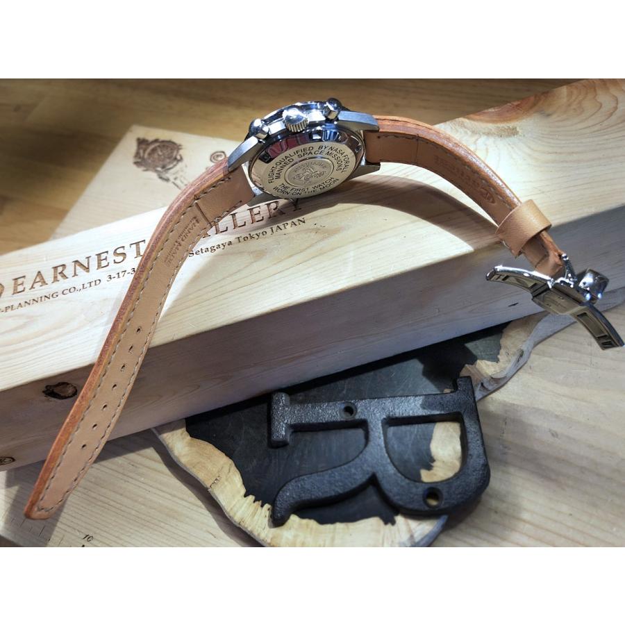 EARNEST：ハンドメイド【極厚フラット/ステッチDバックル仕様／栃木レザーカーフ18mm,20mm,22mm,24mm】の画像