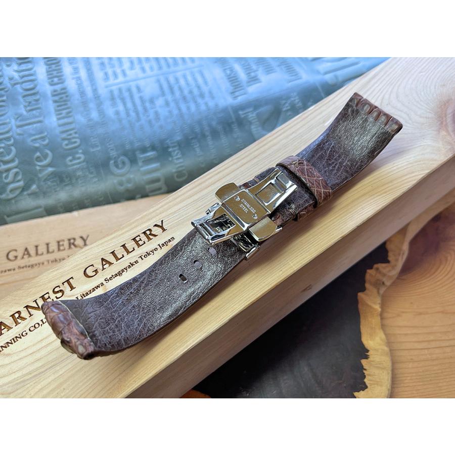 Dバックル★24mmパネライ用クロコダイル本革ベルト Dバックル☆24mmパネライ用クロコダイル本革ベルト