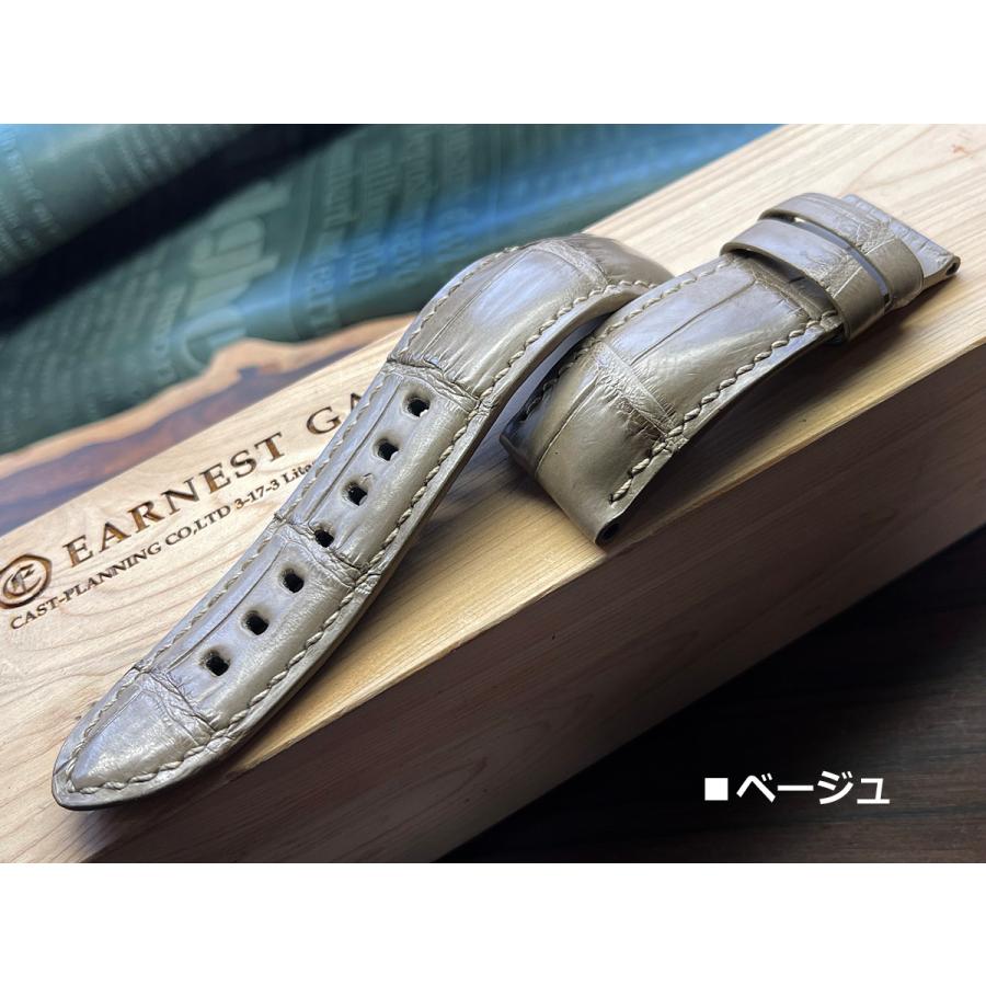 パネライ　純正　ベルクロ　未使用　レア パネライ 】純正ベルト アリゲーターブラック（同色ステッチ