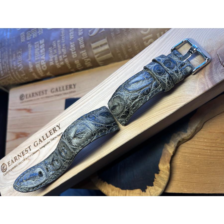 極上一点もの！24mm、クロコビンテージオリーブ、腹部玉トゲ、尾錠付き！ | OFFICINE PANERAI