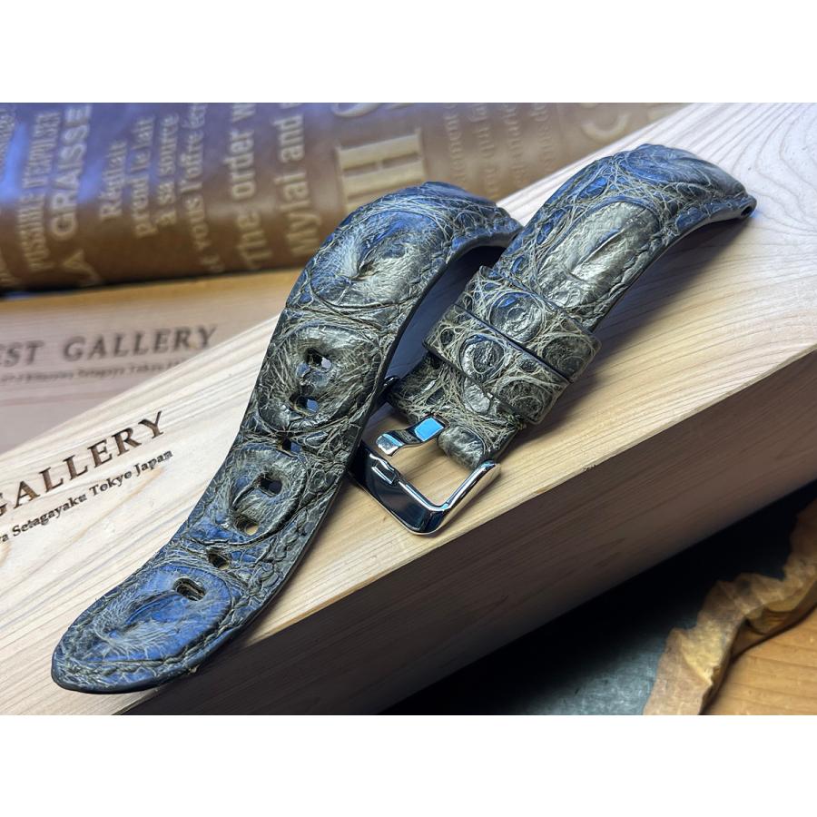 極上一点もの！24mm、クロコビンテージオリーブ、腹部玉トゲ、尾錠付き！ | OFFICINE PANERAI | 03