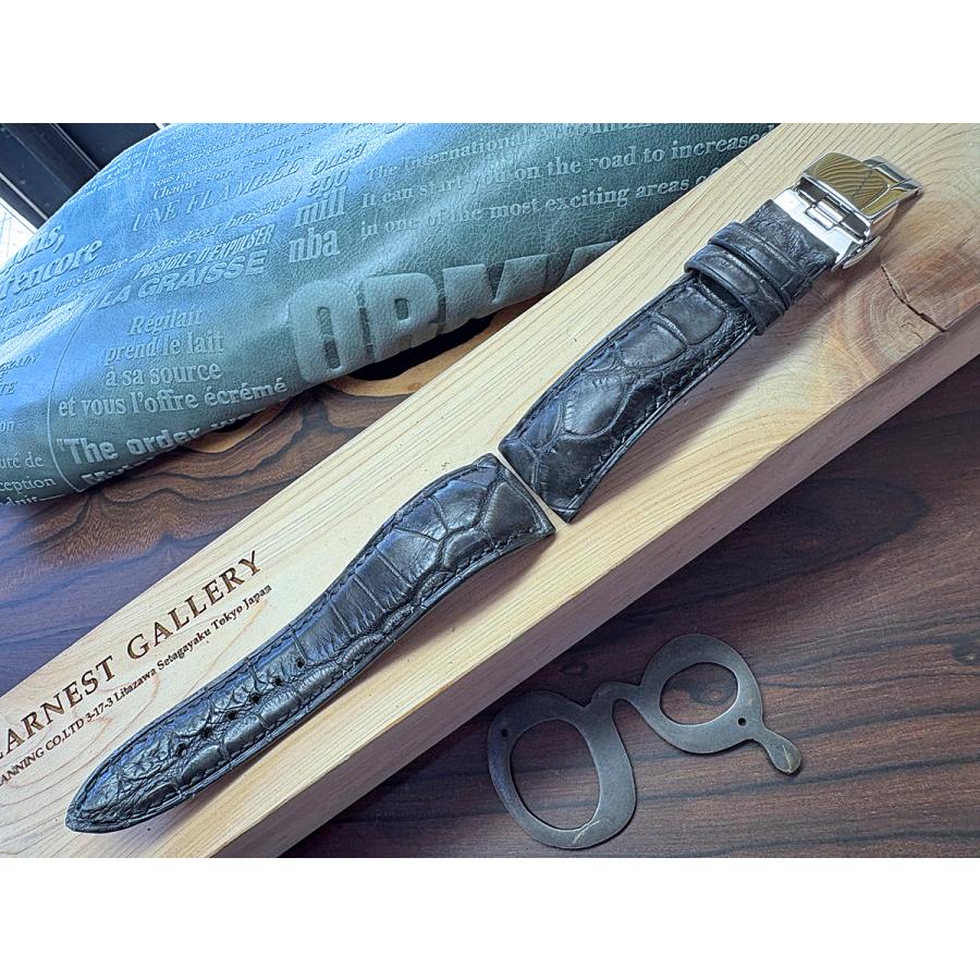 超高級皮革！22mm、クロコ墨染ブラックジャック仕立て、既成Dバックル付き！ | OFFICINE PANERAI | 03