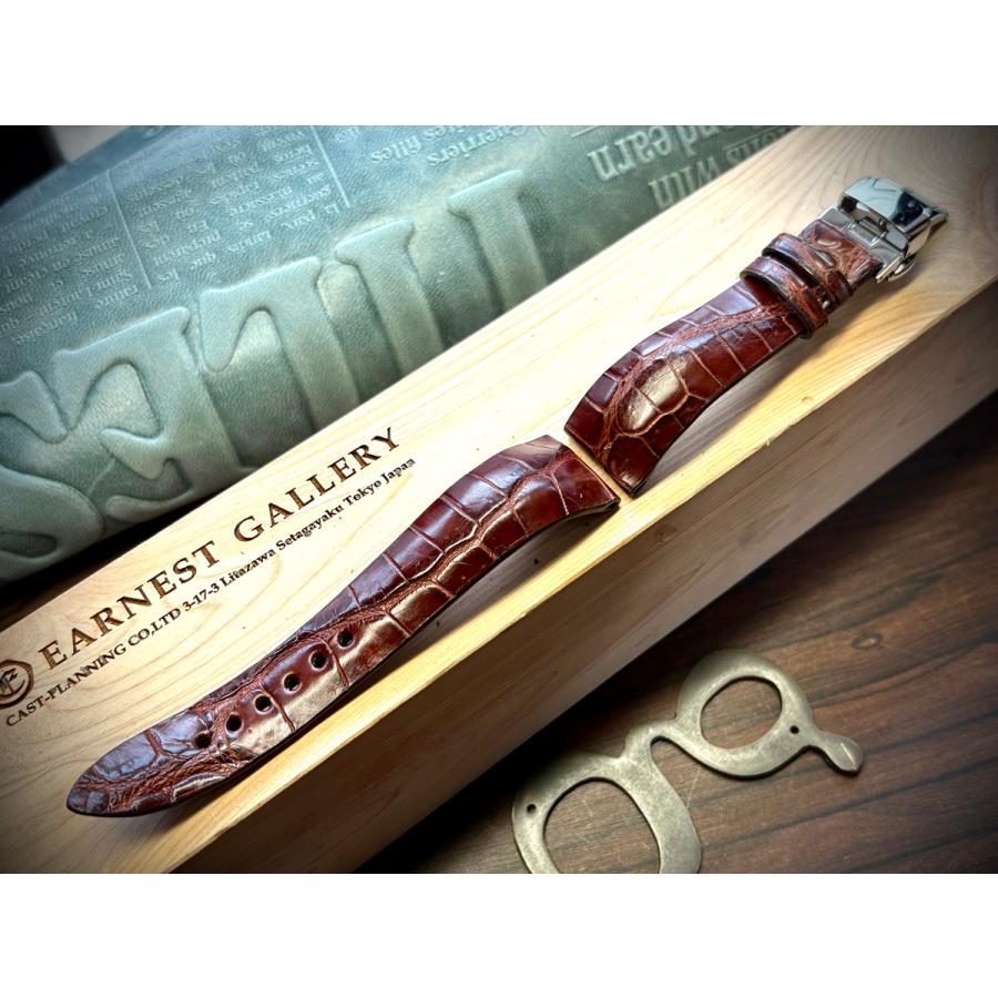 美品！20（19）mm、マットクロコアーモンドブラックジャック、Dバックル付き！ | ROLEX | 01