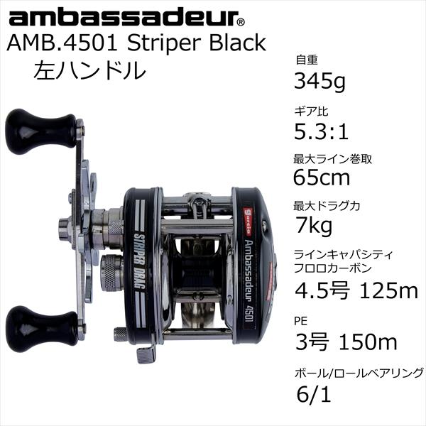 AbuGarcia アブガルシア ベイトリール AMB.4501 Striper Black （左