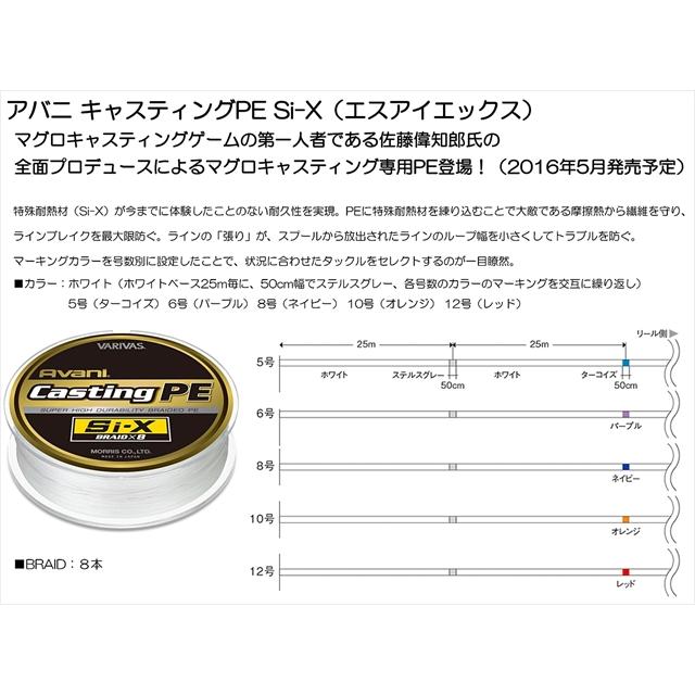 モーリス バリバス キャスティングPE Si-X 300M 5号/80LB PEライン