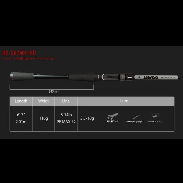 JACKALL（ジャッカル） バスロッド 22BPM B2-S67MH+HD (スピニング/2