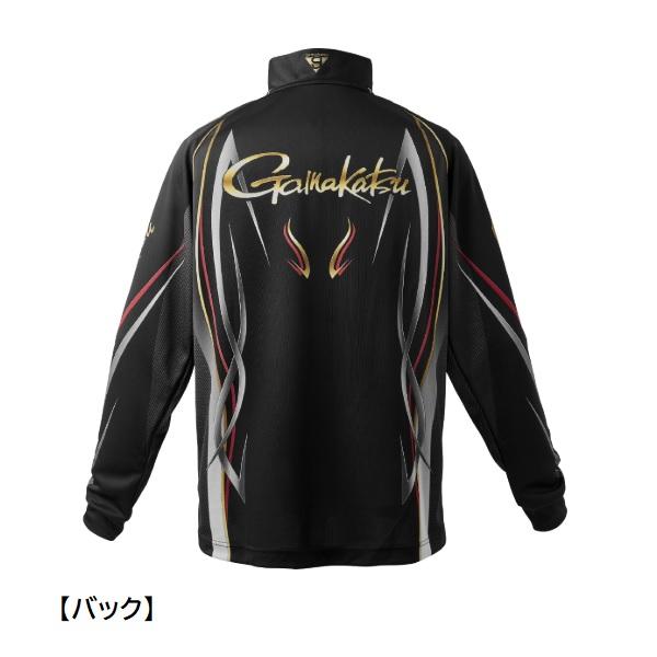 がまかつ ウェア GM3734 2WAYプリントジップシャツ(長袖) ブラック