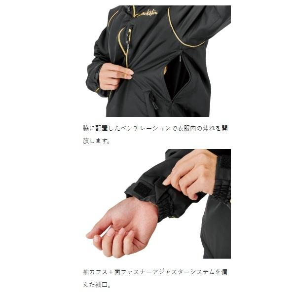 がまかつ 防寒服アウター GM3795 コアサーモジャケット ブラック×ゴールド Mの画像