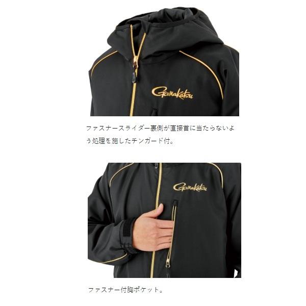 がまかつ 防寒服アウター GM3796 コアサーモフーディ ブラック×ブラック 5Lの画像
