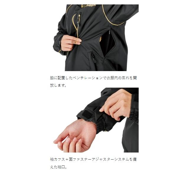 がまかつ 防寒服アウター GM3796 コアサーモフーディ ブラック×ブラック 5Lの画像
