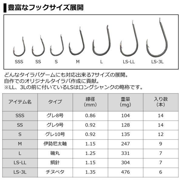 【ネコポス対象品】ダイワ 紅牙 フックSS(サクサス) 徳用 M 針(qh)｜casting｜03