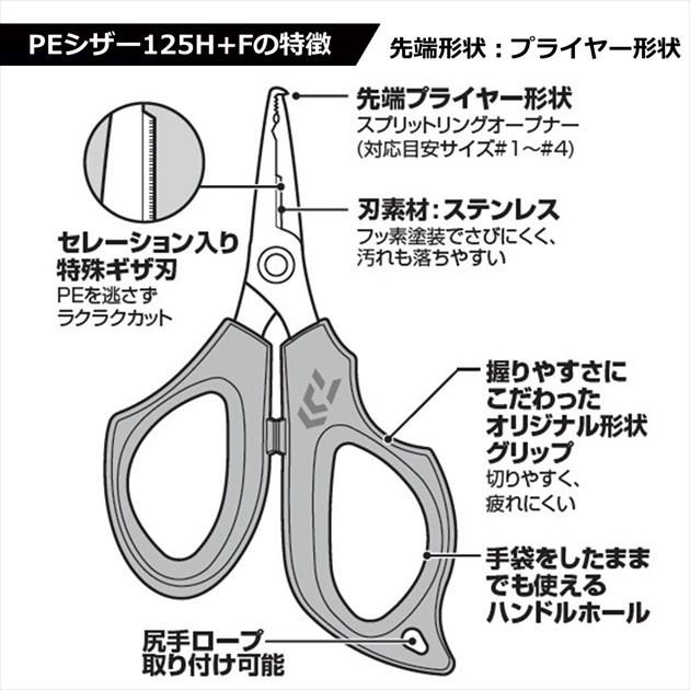 【ネコポス対象品】ダイワ ラインカッター PEシザー125H+F (プライヤー) ブラック(qh)｜casting｜06