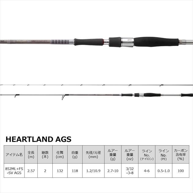 ダイワ バスロッド ハートランド 852ML+FS-SV AGS22(スピニング 2ピース) | DAIWA（釣り） | 01