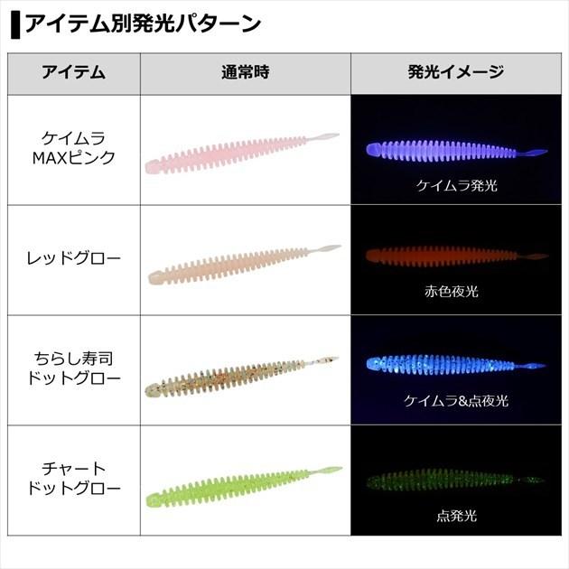 【ネコポス対象品】ダイワ ワーム 月下美人 アジングビーム バチコンカスタム ストロング 2.3インチ チャートドットグロー ワーム | DAIWA（釣り） | 06