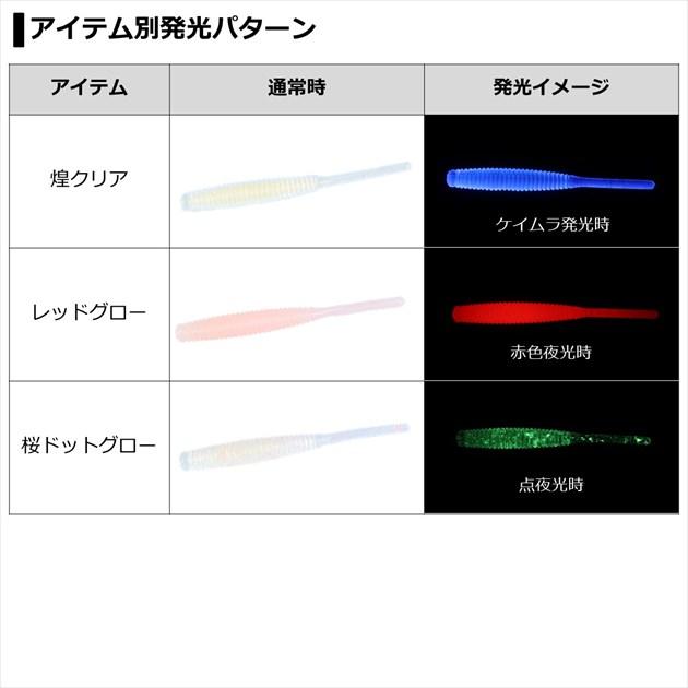 【ネコポス対象品】ダイワ ワーム 月下美人 ビームスティック 2.2インチ 桜ドットグロー | DAIWA（釣り） | 04