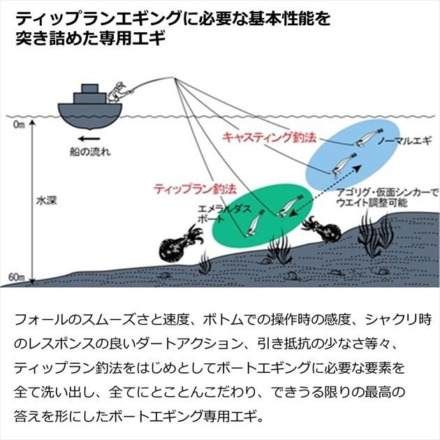 ダイワ エギ エメラルダスボート2 3号35g 夜光-ブラックヘッド/縞赤 | DAIWA（釣り） | 03