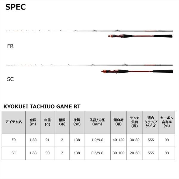 DAIWA（ダイワ） 船竿 極鋭タチウオゲームRT SC(2ピース) : 釣具の