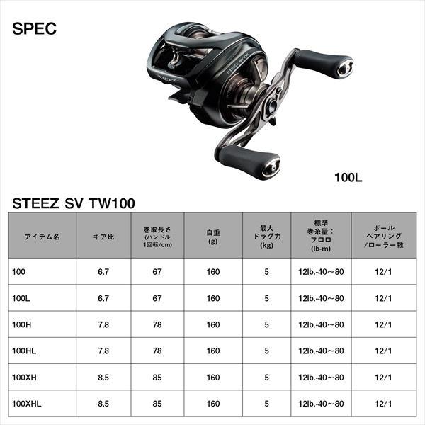 DAIWA（ダイワ） ベイトリール 24スティーズ SV TW 100XHL(左) : 釣具