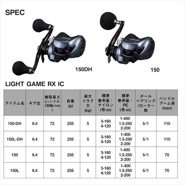 DAIWA（ダイワ） 両軸リール ライトゲーム RX IC 150L(左) : 釣具の