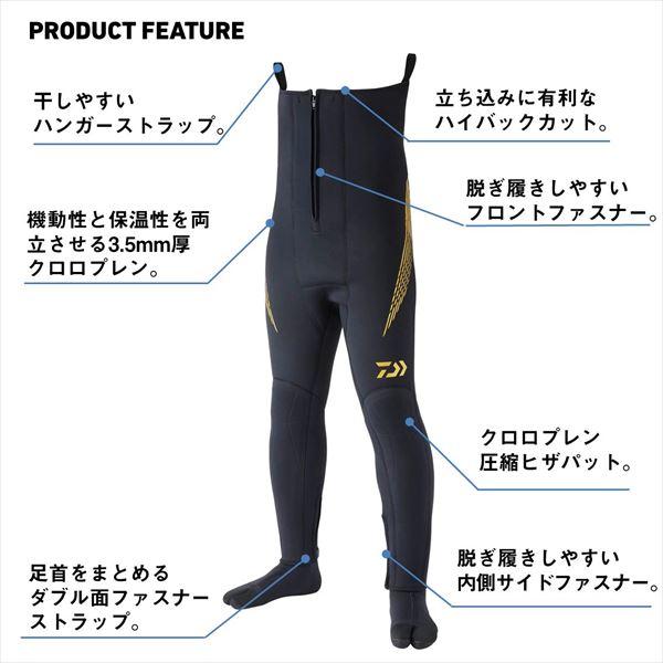 ダイワ 鮎タイツ DD-4001V35 ダイワドライタイツ(ソックス先割) ブラック LA | DAIWA（釣り） | 02