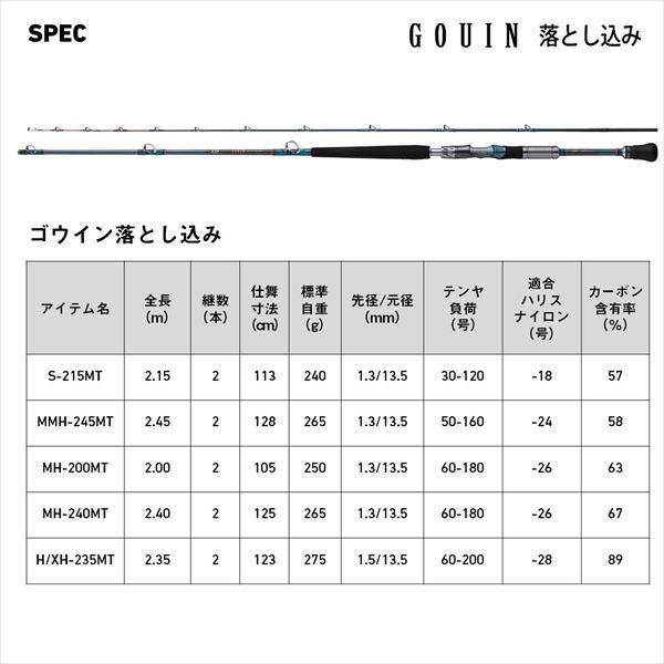 【爆買】【予約品】 ダイワ 船大物竿 ゴウイン落とし込み S-215MT (2ピース) 【8月中旬頃発売予定 ※他商品同時注文不可】 | DAIWA（釣り） | 07