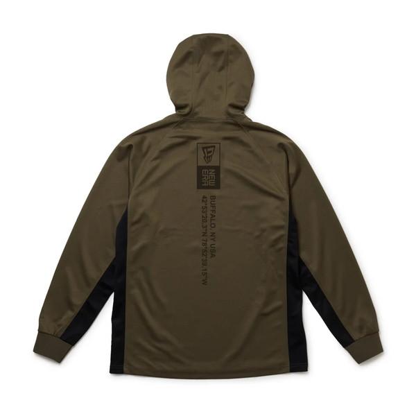 ニューエラジャパン ウェア フィールド テック ワッフル フーディー Angler Collection オリーブ XLの画像