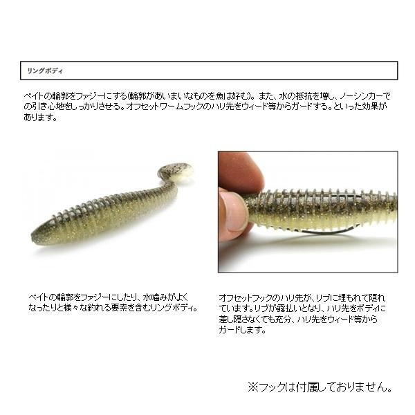 【ネコポス対象品】ケイテック ワーム スイングインパクト ファット 3.3インチ 101グリーンパンプキンペッパー | KEITECH | 02