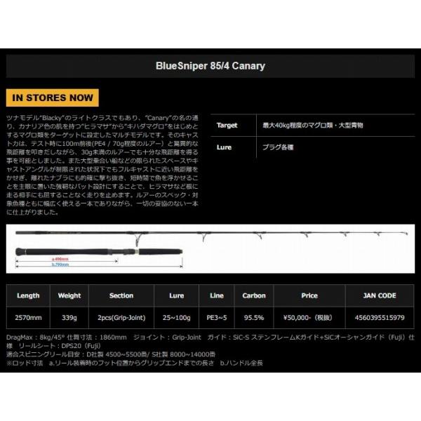 ロッド BlueSniper 85/4 Canary Yamaga Blanks Blue Sniper 85/4 Canary ヤマガブランクス ブルー