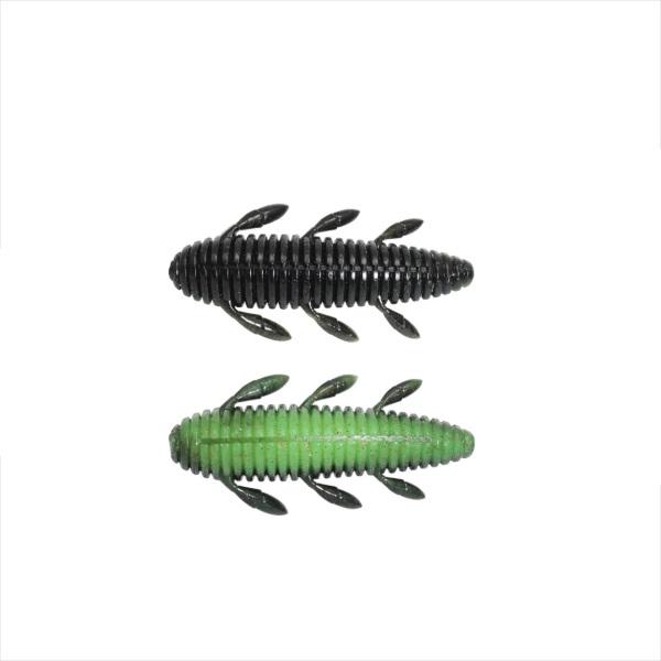 一誠 イッセイ ワーム 沈み蟲 2.6インチ #79 ブラック/チャート : 釣具