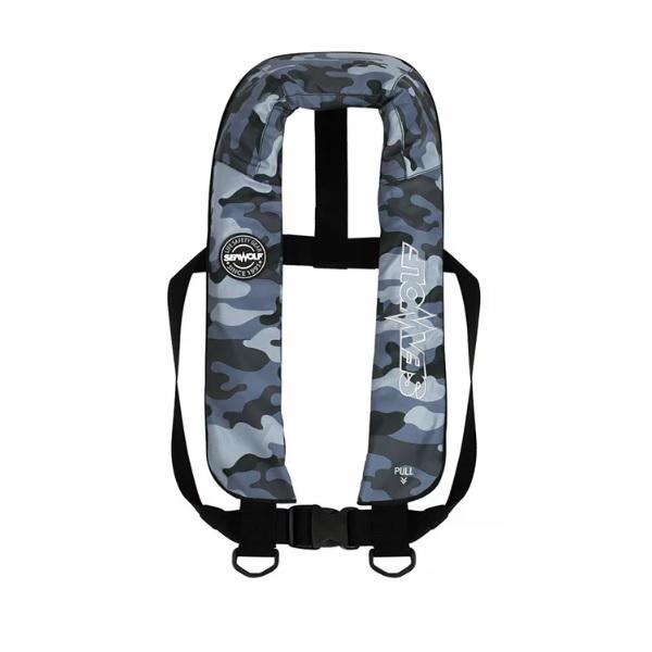 シーウルフ ライフジャケット SW-J-F03 肩掛けライフジャケット グレーカモ フリー ※交換用ボンベキット別売 シーウルフ ライフジャケット SW-J-F03 肩掛けライフジャケット