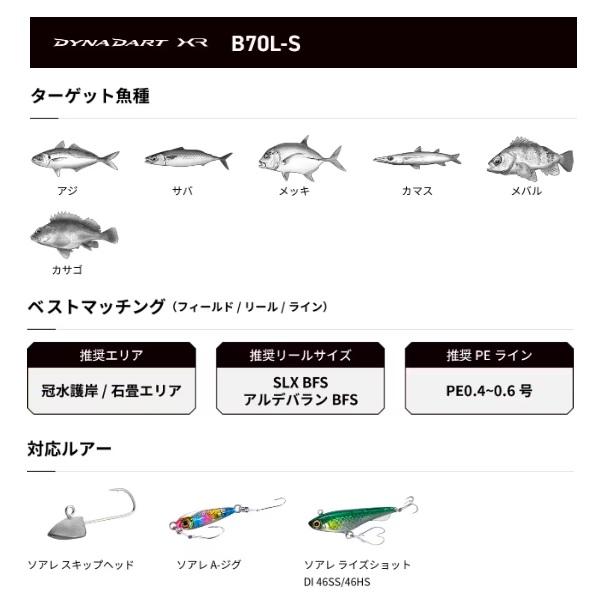 シマノ（SHIMANO） ダイナダート XR B70L-S(ベイト 2ピース)(qh
