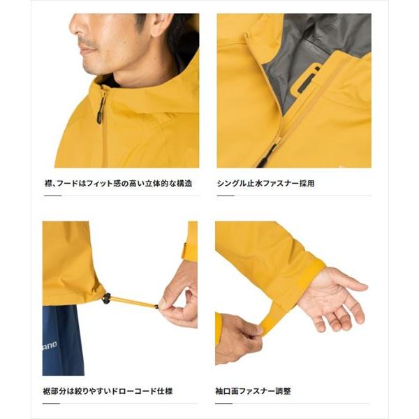 【訳あり】シマノ レインウェア RA-005V ベーシック フィッシングレインスーツ ドライマンゴー S_3