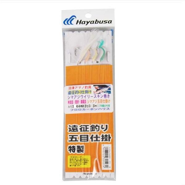 【ネコポス対象品】ハヤブサ 仕掛け シマアジウイリースキン仕掛け 4本針 1組入 6号 | Hayabusa