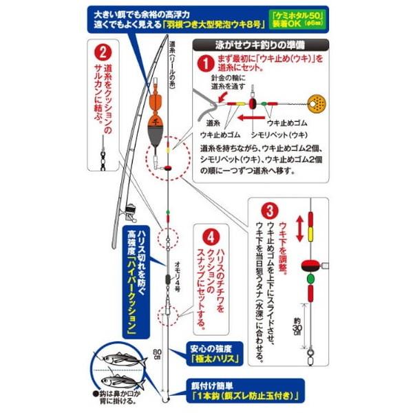 Hayabusa（ハヤブサ） 仕掛け HA193-LL 堤防 青物泳がせウキ釣りセット