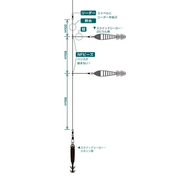 バレーヒル 仕掛け イカメタルリグ トリプル オールエステル 3号 | Valleyhill | 01